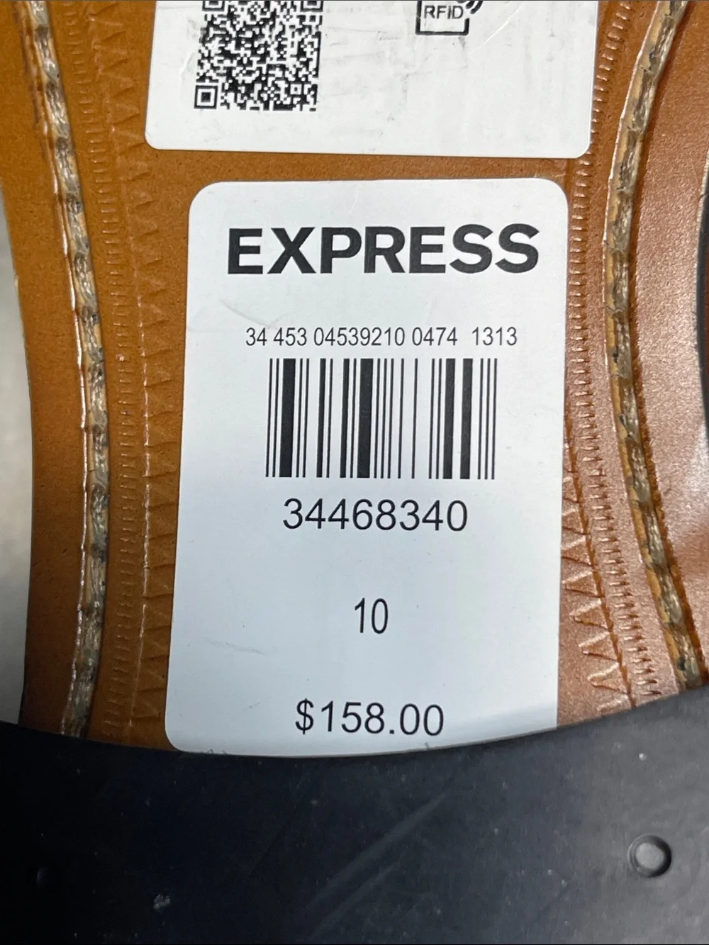 Express Men's Cognac Leather Derby Shoes Size 10 Men’s